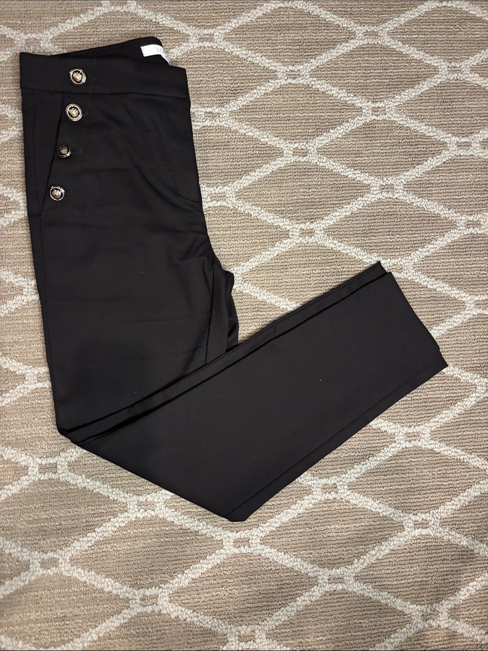 LOFT Black Button-Detail Women's Pants